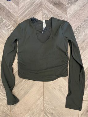 lululemon athletica Ribbed Long-Sleeve V-Neck Crop Top All It Takes